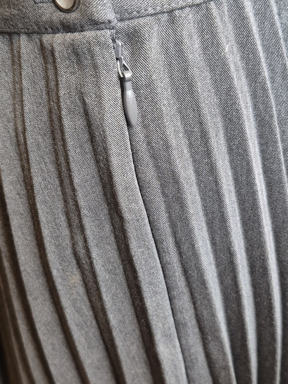 Classic Charcoal Pleated Midi Skirt - Picture 6 of 12